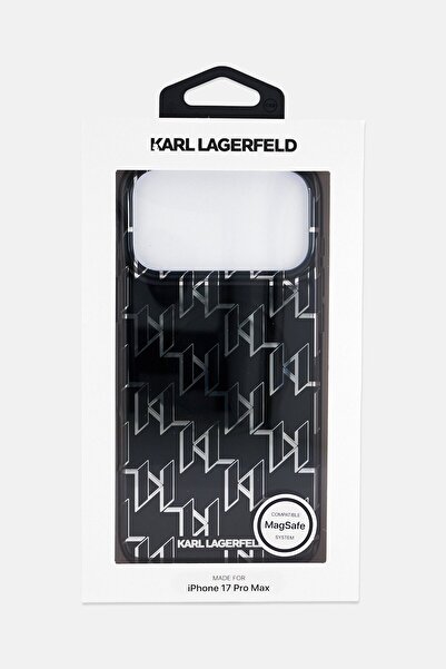 Karl Lagerfeld جراب هاتف متوافق مع ماج سيف لهاتف آيفون 17 برو ماكس، أسود