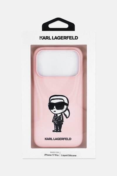 Karl Lagerfeld iPhone 17 Pro Liquid Silicone Karl Sketch Mobile Case, Pink
