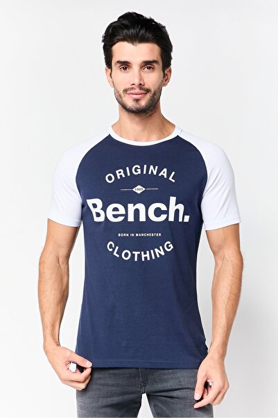 BENCH Men Crew Neck Short Sleeve Graphic T-Shirt, Navy
