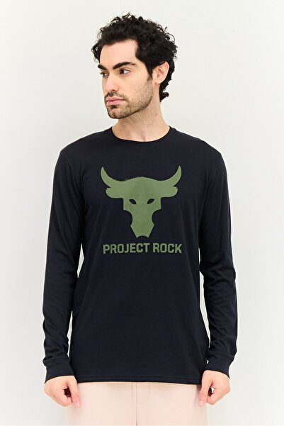 Under Armour Project Rock Men Sportswear Fit Long Sleeves Outdoor T-Shirt, Black