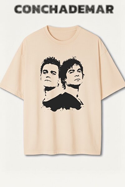 Vordevia The Vampire Diaries Salvatore Brothers Printed Premium Oversize Cott...