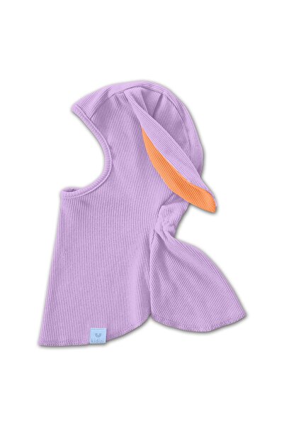 Kidizi Cagula copii reglabila cu urechiuse din bumbac certificat, Bunny Purpl...