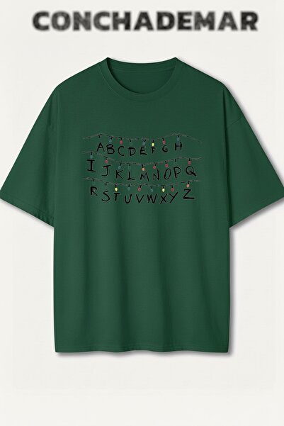 Vordevia Stranger Things Lights Printed Premium Oversize Cotton T-Shirt