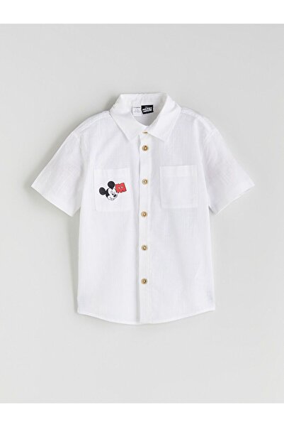 LC Waikiki LCW Kids bež majica za dečake sa printom Miki Mausa