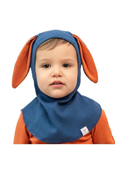 Kidizi Cagula copii reglabila cu urechiuse din bumbac certificat, Bunny blue ...