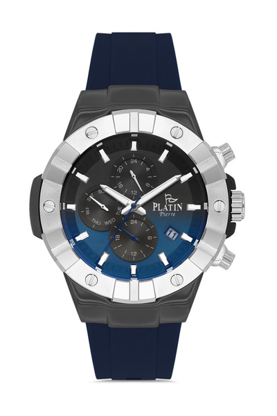 Platin Pierre Hds-Pl-1079Ga-J3J Silicone Cord Functions Active Men's Wristwatch