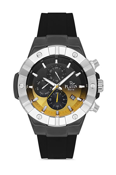 Platin Pierre Hds-Pl-1079Ga-J12 Silicone Cord Functions Active Men's Wristwatch