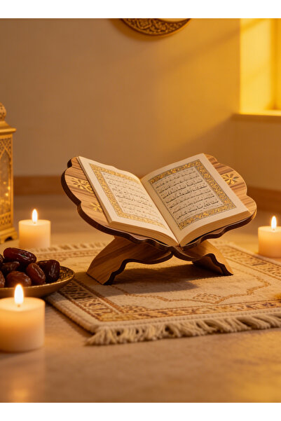 Pomefar حامل مصحف - حامل خشبي لعرض المصحف، هدية رمضانية وعيد الفطر للعبادة وا...