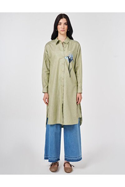 KYR Floral Printed Cotton Tunic Matcha Green