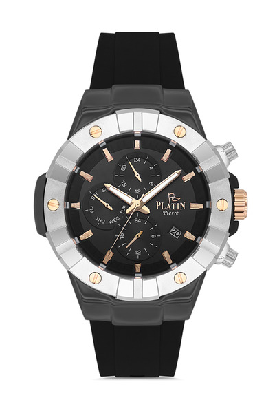 Platin Pierre Hds-pl-1079ga-j2 silicone strap active men's wristwatch