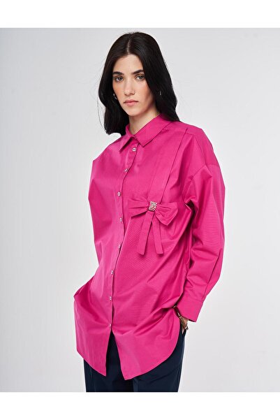 KYR تونيك قطني بفيونكة بنفسجي