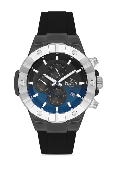 Platin Pierre Hds-Pl-1079Ga-J3 Silicone Cord Functions Active Men's Wristwatch