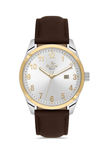 Platin Pierre Hds-pl-1219gb-d1 leather strap men's watch with calendar