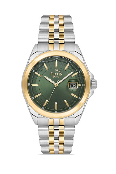 Platin Pierre Hds-Pl-1220Ga-D10 Steel Cord Calendar Men's Wristwatch