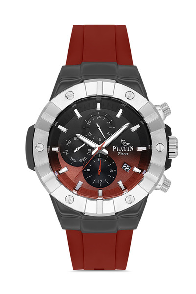 Platin Pierre Hds-pl-1079ga-j8j silicone strap functions active men's wristwatch