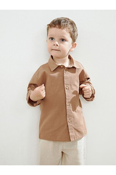 LC Waikiki LCW Kids Brown Osnovni majica za dečake sa dugim rukavima