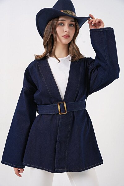 COjans سترة جينز بحزام 5985 - أزرق داكن