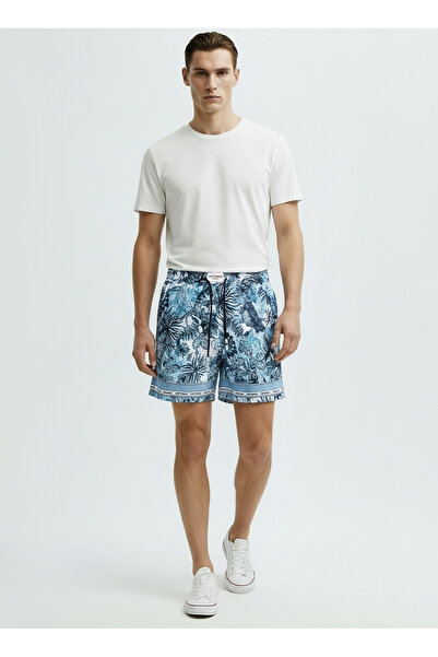 Just Cavalli Mavi Erkek Lastikli Bel Şort 78PM180 REGULAR VI