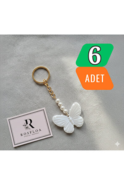 rosfloa rf 6 قطع من سلاسل المفاتيح - بدون بطاقات أو جيلاتين - هدية سلسلة مفات...