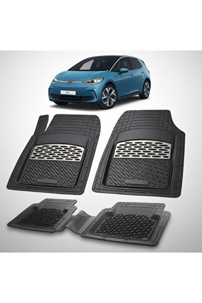 TEAMCAR Tray Type Car Mats Compatible with Volkswagen ID.3 2019-2025 - Silver