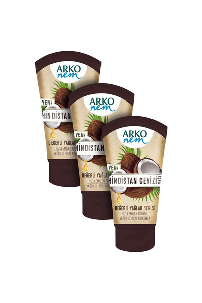 ARKO Hindistan Cevizi, El ve Vücut Bakım Kremi - 60 ml X 3 Adet