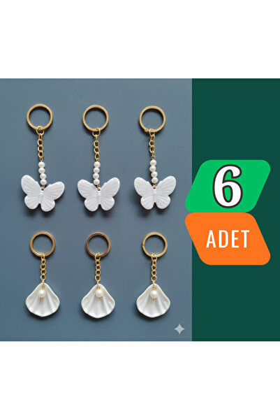 rosfloa rf 6 قطع من سلاسل المفاتيح - بدون بطاقات أو جيلاتين - هدية سلسلة مفات...