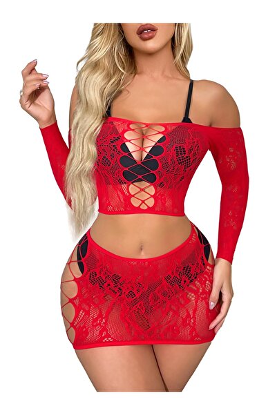 Sthxyfaith Womens Lingerie Set Fishnet BabyDoll Bodysuit Sexy Nightwear Mesh ...