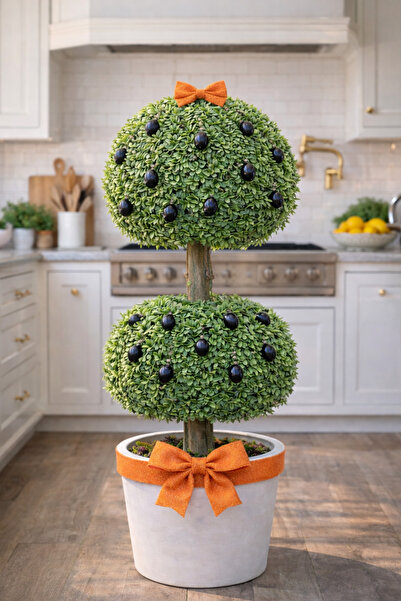 Marrone ديكور باب حديقة فاخر بطول 100 سم و1 متر، مزين بالزيتون والوفرة والثراء.