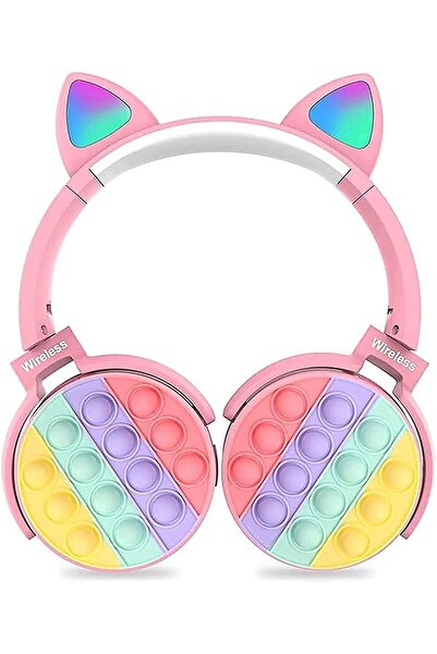 PADOM Wireless Bluetooth On-Ear Headphone with Pop Bubbles, LED Lights, Silic...
