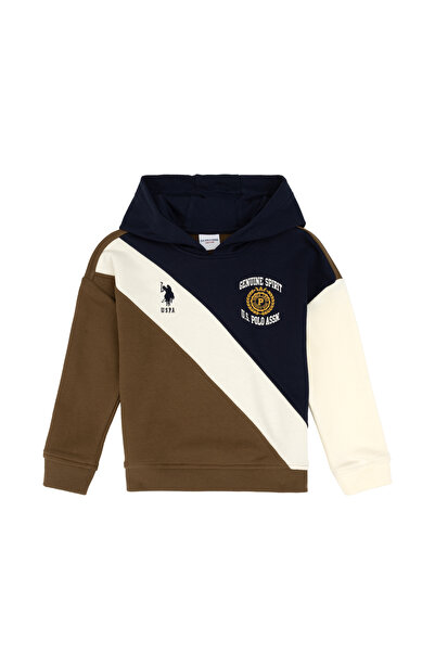 U.S. Polo Assn. سويت شيرت كاكي بقلنسوة للأولاد 50311148-VR027