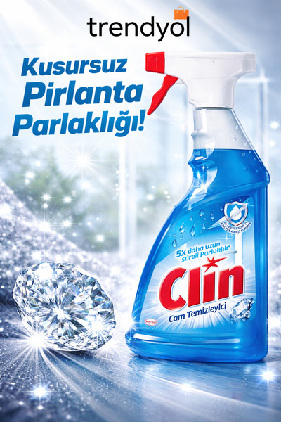 Clin pırlanta parlaklığı cam temizleyici sprey