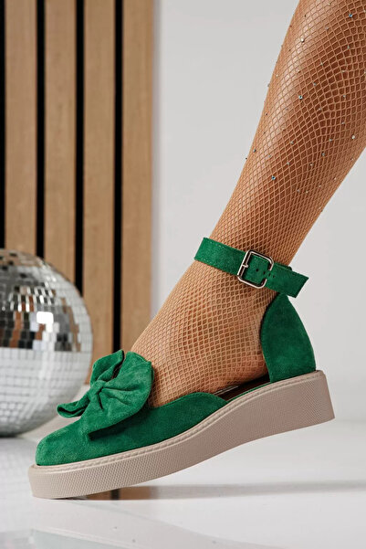 Zaira Pantofi casual dama verzi din piele ecologica intoarsa Adina #24217 - 39