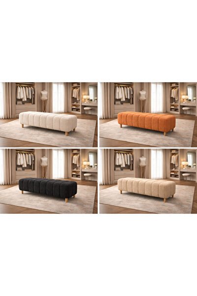 arge demo Ringo 12 cm Ahşap Ayaklı Puf Benç Giyinme Odası ,Antre,Salon 120 cm...