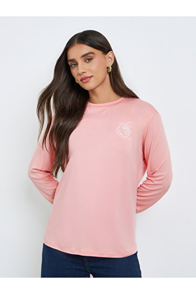 Styli Women Pink Graphic Fruit Print T-Shirt