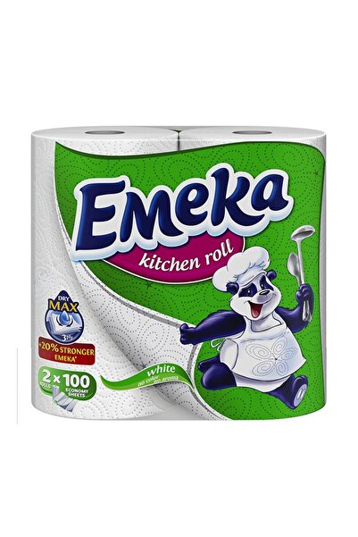 EMEKA Set of 4 x 2 Rolls of White Paper Towels, 3 Ply