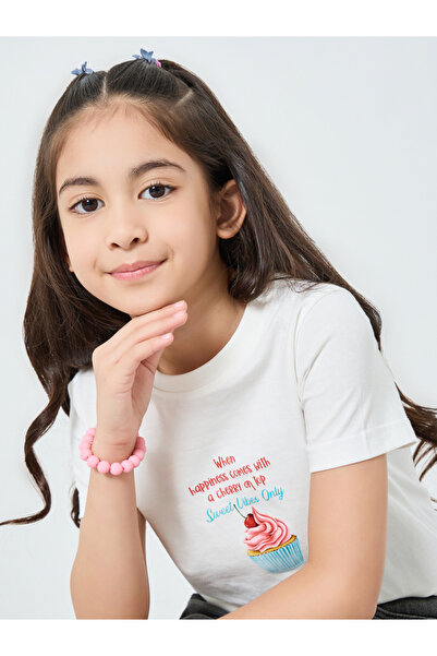 Styli Girls White Graphic Print T-Shirt