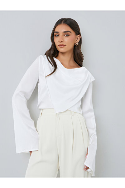 Styli Women White Long Sleeve Blouse