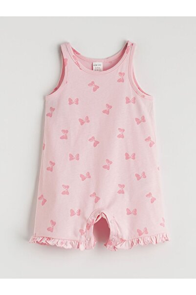 LC Waikiki LCW baby Bisiklet Yaka Kız Bebek Penye Tulum