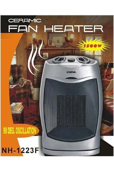 Nova NH-1223F 1500W Ceramic Electric Fan Heater with Cool Blow Function, 750/...
