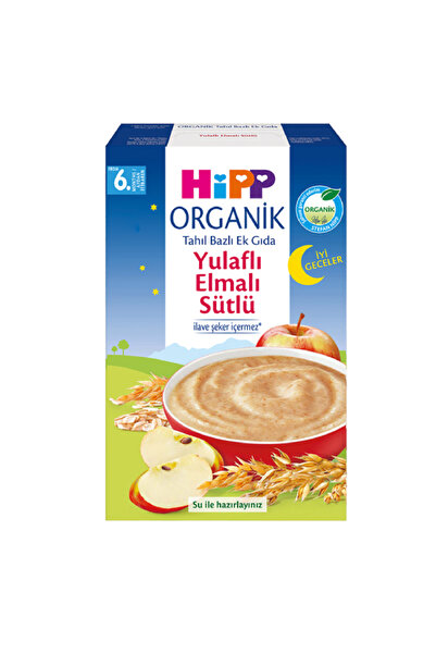 Hipp Organik İyi Geceler Yulaflı Elmalı Sütlü Tahıl Bazlı Ek Gıda 250 Gr * 2 ...