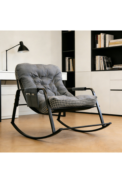 Mtanvxay كرسي هزاز قابل للإمالة للاستخدام الخارجي، مبطن بطبقتين، مزود بمساند ...