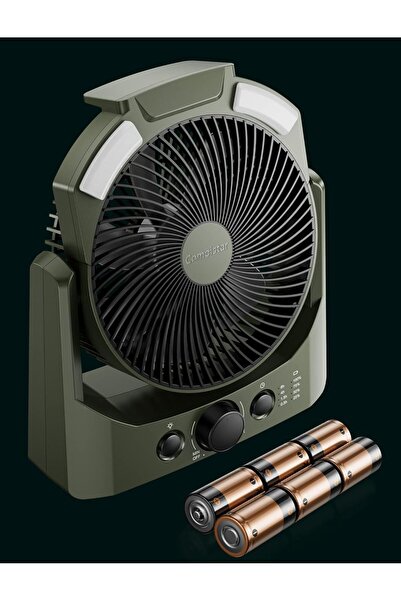 GENERIC4 مروحة تخييم تعمل ببطارية من نوع D، مقاس 8.5 بوصة، مروحة مكتب USB هاد...