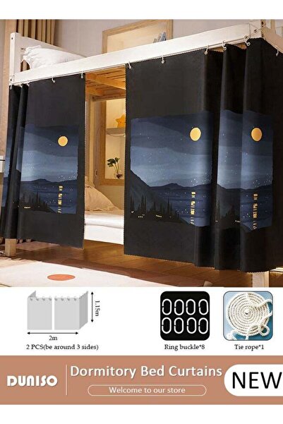 DOMEET Blackout Bottom Bunk Bed Curtains Dormitory Room Lightproof Decorative...
