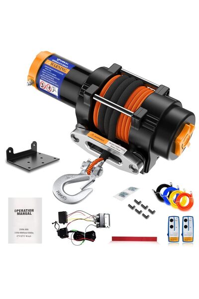 Anbull 12V Electric Winch for ATV and UTV – Capacity 4500 Lbs / 2045 kg, synt...