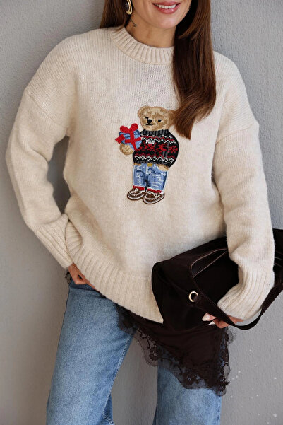 Purple by Banu Ecru Teddy Sweater