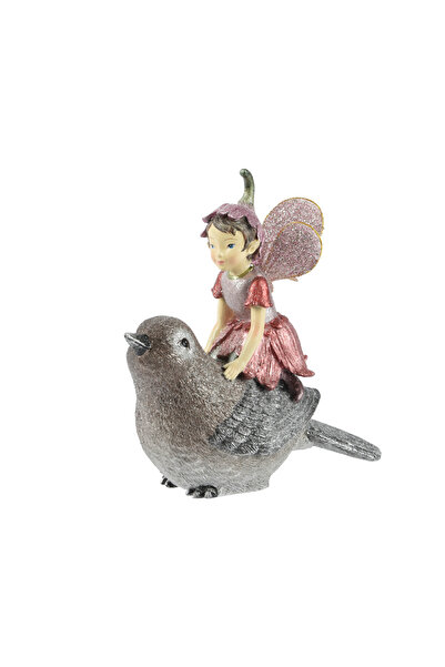 DecoDepot Figurină cu un goblin călare pe o pasăre, 13x9x13 cm