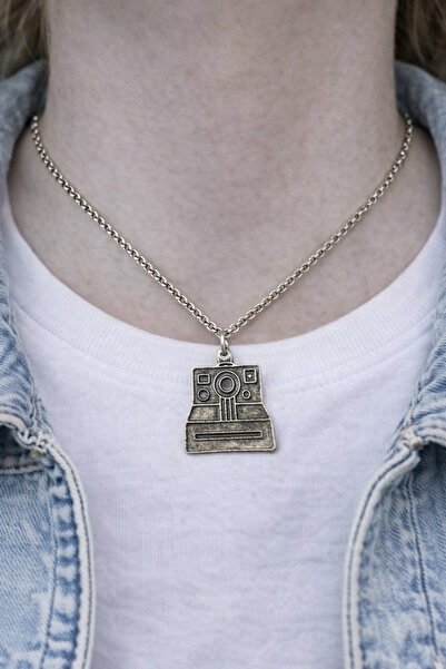 HER ŞEY NOTA www.herseynota.com ريترو شوت - قلادة للجنسين بتصميم كاميرا (سلسل...