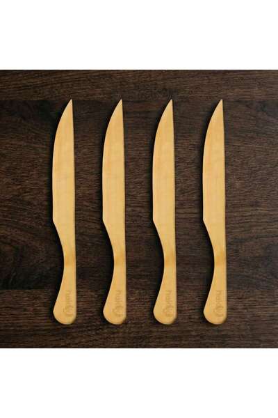 Hakiki Store 4 Piece Boxwood Handcrafted Knife Set 20 cm