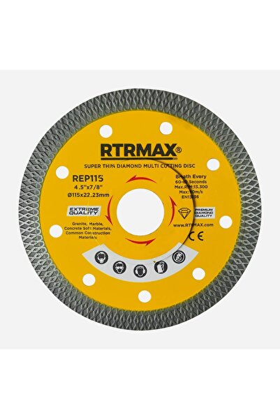 Rtrmax Porselen Seramik Granit Pişmiş Toprak ve Taş Ocağı Kesici 115 MMX22.23...