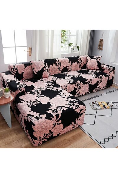 ANATOLIATEKSTILE Elastic Corner Sofa Cover M+L, L(180*230)+M(145*200) with el...